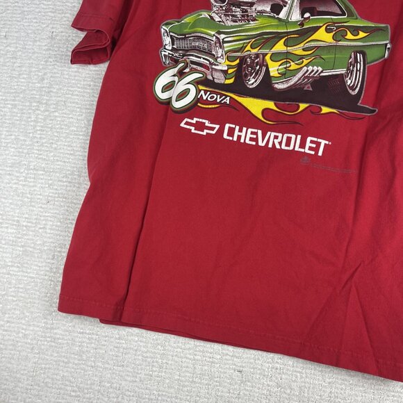 Chevy in Your Face Vintage Red T-shirt size XL '66 Nova Double Sided Chevrolet - Picture 15 of 16